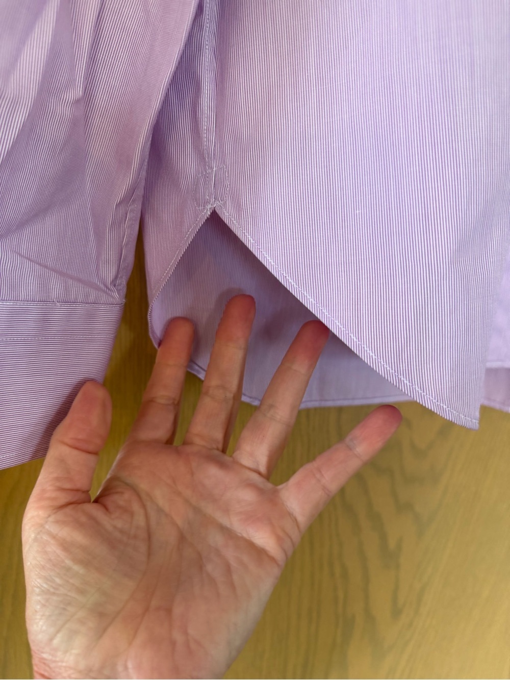 Valentino Light Lavender Stripe Men's Dress Shirt Cotton Italy / 41 / 16 - Picture 3 of 15